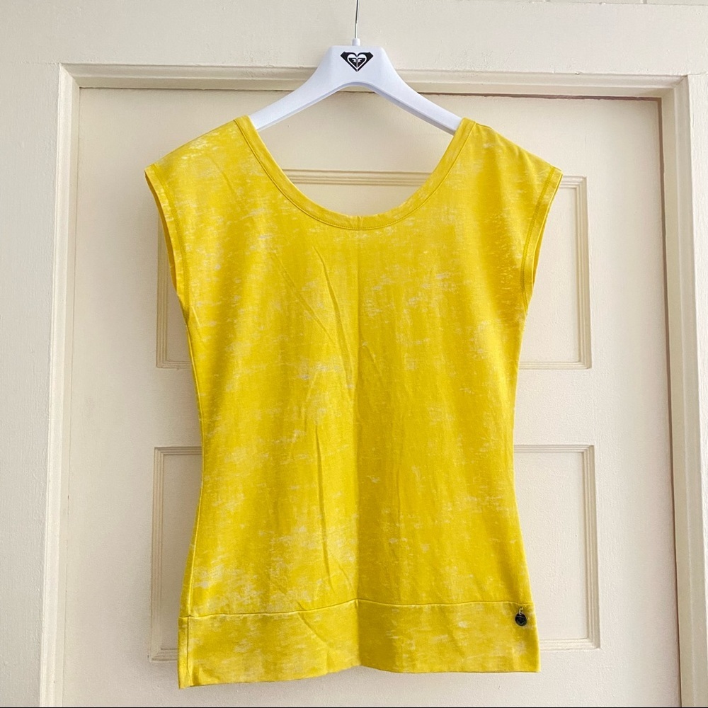 Roxy Yellow Open Back Top Tee Shirt 🍋